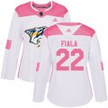 Women Nashville Predators #22 Kevin Fiala Authentic White Pink Fashion NHL Jersey