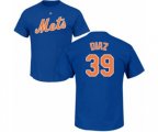 New York Mets #39 Edwin Diaz Royal Blue Name & Number T-Shirt