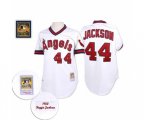 Los Angeles Angels of Anaheim #44 Reggie Jackson Authentic White Throwback Baseball Jersey