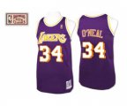 Los Angeles Lakers #34 Shaquille O'Neal Swingman Purple Throwback Basketball Jersey