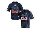 2016 US Flag Fashion Under Armour Men's Notre Dame Fighting Irish Golden Tate 23 College Football Jersey - Navy Blue