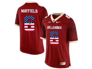 2016 US Flag Fashion Men\'s Oklahoma Sooners Baker Mayfield #6 College Limited Football Jersey - Crimson