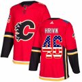 Calgary Flames #46 Marek Hrivik Authentic Red USA Flag Fashion NHL Jersey
