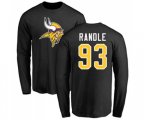 Minnesota Vikings #93 John Randle Black Name & Number Logo Long Sleeve T-Shirt