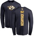 Nashville Predators #92 Ryan Johansen Navy Blue Backer Long Sleeve T-Shirt