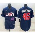 USA Baseball #46 Paul Goldschmidt Number 2023 Navy World Baseball Classic Stitched Jersey