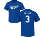 Los Angeles Dodgers #3 Chris Taylor Royal Blue Name & Number T-Shirt