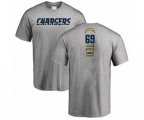 Los Angeles Chargers #69 Sam Tevi Ash Backer T-Shirt