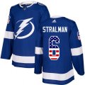 Tampa Bay Lightning #6 Anton Stralman Authentic Blue USA Flag Fashion NHL Jersey
