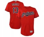 Cleveland Indians #13 Hanley Ramirez Scarlet Alternate Flex Base Authentic Collection Baseball Jersey