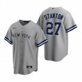 Nike New York Yankees #27 Giancarlo Stanton Gray Road Stitched Baseball Jersey