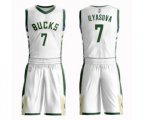 Milwaukee Bucks #7 Ersan Ilyasova Authentic White Basketball Suit Jersey - Association Edition