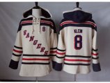 New York Rangers #8 Kevin Klein Cream Sawyer Hooded Sweatshirt Stitched NHL Jersey