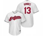 Cleveland Indians #13 Hanley Ramirez Replica White Home Cool Base Baseball Jersey