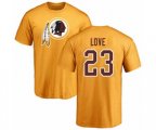 Washington Redskins #23 Bryce Love Gold Name & Number Logo T-Shirt