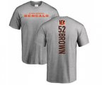 Cincinnati Bengals #52 Preston Brown Ash Backer T-Shirt