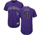 Colorado Rockies #51 Jake McGee Purple Alternate Flex Base Authentic Collection Baseball Jersey