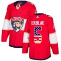 Florida Panthers #5 Aaron Ekblad Authentic Red USA Flag Fashion NHL Jersey