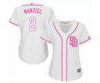 Women's San Diego Padres #2 Johnny Manziel Authentic White Fashion Cool Base Baseball Jersey
