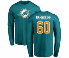 Miami Dolphins #60 Robert Nkemdiche Aqua Green Name & Number Logo Long Sleeve T-Shirt