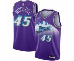 Utah Jazz #45 Donovan Mitchell Swingman Purple Hardwood Classics Basketball Jersey