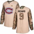 Montreal Canadiens #9 Maurice Richard Authentic Camo Veterans Day Practice NHL Jersey