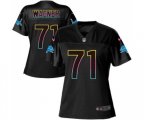 Women Detroit Lions #71 Ricky Wagner Game Black Fashion Football Jersey