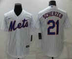 New York Mets #21 Max Scherzer White Stitched MLB Cool Base Nike Jersey