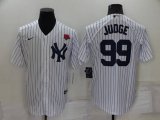 New York Yankees #99 Aaron Judge White Cool Base Stitched Rose Baseball Jersey