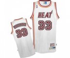 Miami Heat #33 Alonzo Mourning Authentic White Throwback Basketball Jersey