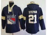 New York Rangers #21 Derek Stepan Navy Blue Pullover Hoodie Stitched NHL Jersey
