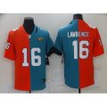 Jacksonville Jaguars #16 Trevor Lawrence Green-Orange Split Fashion Football Limited Jersey