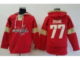 Washington Capitals #77 T.J Oshie Red Pullover Hoodie Stitched NHL Jersey