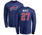 Buffalo Bills #27 Tre'Davious White Royal Blue Name & Number Logo Long Sleeve T-Shirt
