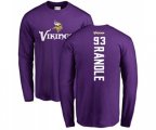 Minnesota Vikings #93 John Randle Purple Backer Long Sleeve T-Shirt