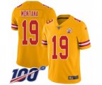 Kansas City Chiefs #19 Joe Montana Limited Gold Inverted Legend 100th Season Football Jersey