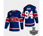 Montreal Canadiens #94 Corey Perry Blue Road Authentic 2021 NHL Stanley Cup Final Patch Jersey