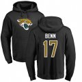Jacksonville Jaguars #17 Arrelious Benn Black Name & Number Logo Pullover Hoodie