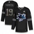 San Jose Sharks #19 Joe Thornton Black Authentic Classic Stitched NHL Jersey