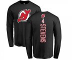 New Jersey Devils #4 Scott Stevens Black Backer Long Sleeve T-Shirt