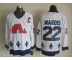 Quebec Nordiques #22 Mario Marois Stitched CCM Throwback White NHL Jersey