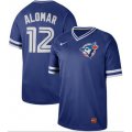 Nike Toronto Blue Jays #12 Roberto Alomar Royal Authentic Cooperstown Collection Stitched Baseball Jersey