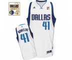 Dallas Mavericks #41 Dirk Nowitzki Swingman White Home Champions Patch Basketball Jersey