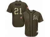 Miami Marlins #21 Christian Yelich Authentic Green Salute to Service MLB Jersey