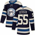 Columbus Blue Jackets #55 Mark Letestu Authentic Navy Blue Alternate NHL Jersey