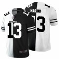 Miami Dolphins #13 Dan Marino Black White Limited Split Fashion Football Jersey