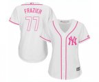 Women's New York Yankees #77 Clint Frazier Authentic White Fashion Cool Base Baseball Jersey