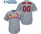 St. Louis Cardinals Customized Replica Grey Road Cool Base Baseball Jersey