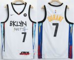 Brooklyn Nets #7 Kevin Durant NEW White 2021 City Edition Swingman Stitched NBA Jersey With The NEW Sponsor Logo