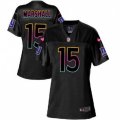 Women New York Giants #15 Brandon Marshall Game Black Fashion NFL Jersey